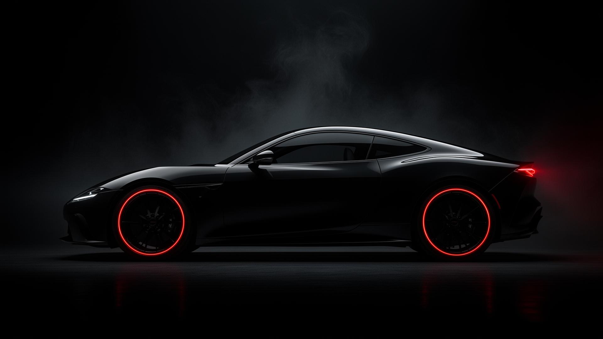 Sleek black sports car